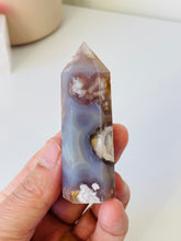 Load image into Gallery viewer, Black Flower Agate Crystal Tower T014a