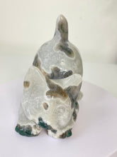 Load image into Gallery viewer, Moss Agate Crystal Cat Carving Large S067