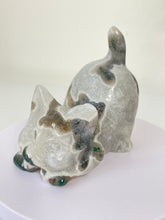 Load image into Gallery viewer, Moss Agate Crystal Cat Carving Large S067