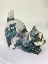 Load image into Gallery viewer, Moss Agate Crystal Cat Carving Large S068