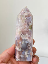 Load image into Gallery viewer, Large Pink Flower Agate Crystal Tower High Grade T035a