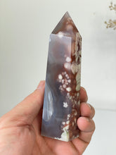 Load image into Gallery viewer, Large Black Flower Agate Crystal Tower High Grade T037a