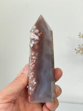 Load image into Gallery viewer, Large Black Flower Agate Crystal Tower High Grade T037a
