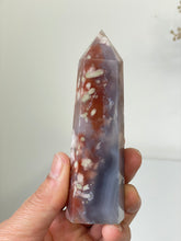 Load image into Gallery viewer, Large Black Flower Agate Crystal Tower High Grade T039a