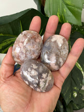 Load image into Gallery viewer, Pink Flower Agate Palm Stone Natural x 1 PS027