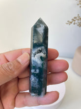 Load image into Gallery viewer, Moss Agate Tower High Grade Crystal T220a