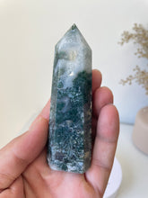 Load image into Gallery viewer, Moss Agate Tower High Grade Crystal T217a