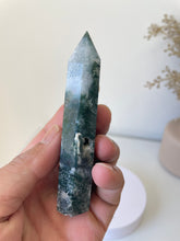 Load image into Gallery viewer, Moss Agate Tower High Grade Crystal T217a