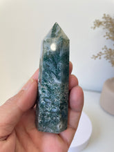 Load image into Gallery viewer, Moss Agate Tower High Grade Crystal T217a