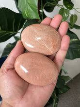 Load image into Gallery viewer, Peach Moonstone Palm Stone Natural (XL) x 1