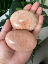 Load image into Gallery viewer, Peach Moonstone Palm Stone Natural (XL) x 1