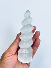 Load image into Gallery viewer, Selenite Crystal Spiral Tower SN015  x 1