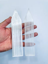 Load image into Gallery viewer, Selenite Flat Point/Wand Crystal (20cm) SN017 x 1