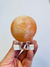 Load image into Gallery viewer, Orange Selenite Crystal Sphere 7cm x 1 (SN029)