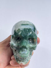 Load image into Gallery viewer, Moss Agate Crystal Big Skull  S074