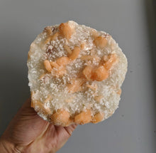 Load image into Gallery viewer, Dark Orange Stilbite with Chalcedony Natural Crystal 130x120mm - Crystal King Australia