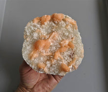 Load image into Gallery viewer, Dark Orange Stilbite with Chalcedony Natural Crystal 130x120mm - Crystal King Australia