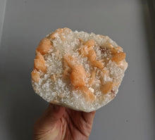 Load image into Gallery viewer, Dark Orange Stilbite with Chalcedony Natural Crystal 130x120mm - Crystal King Australia