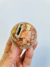 Load image into Gallery viewer, Pink Lace Agate sphere AG186