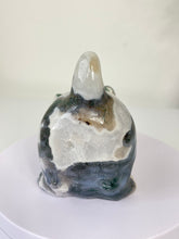 Load image into Gallery viewer, Moss Agate Crystal Cat Carving Large S068
