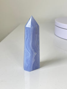 Blue Lace Agate Tower High Grade T180a