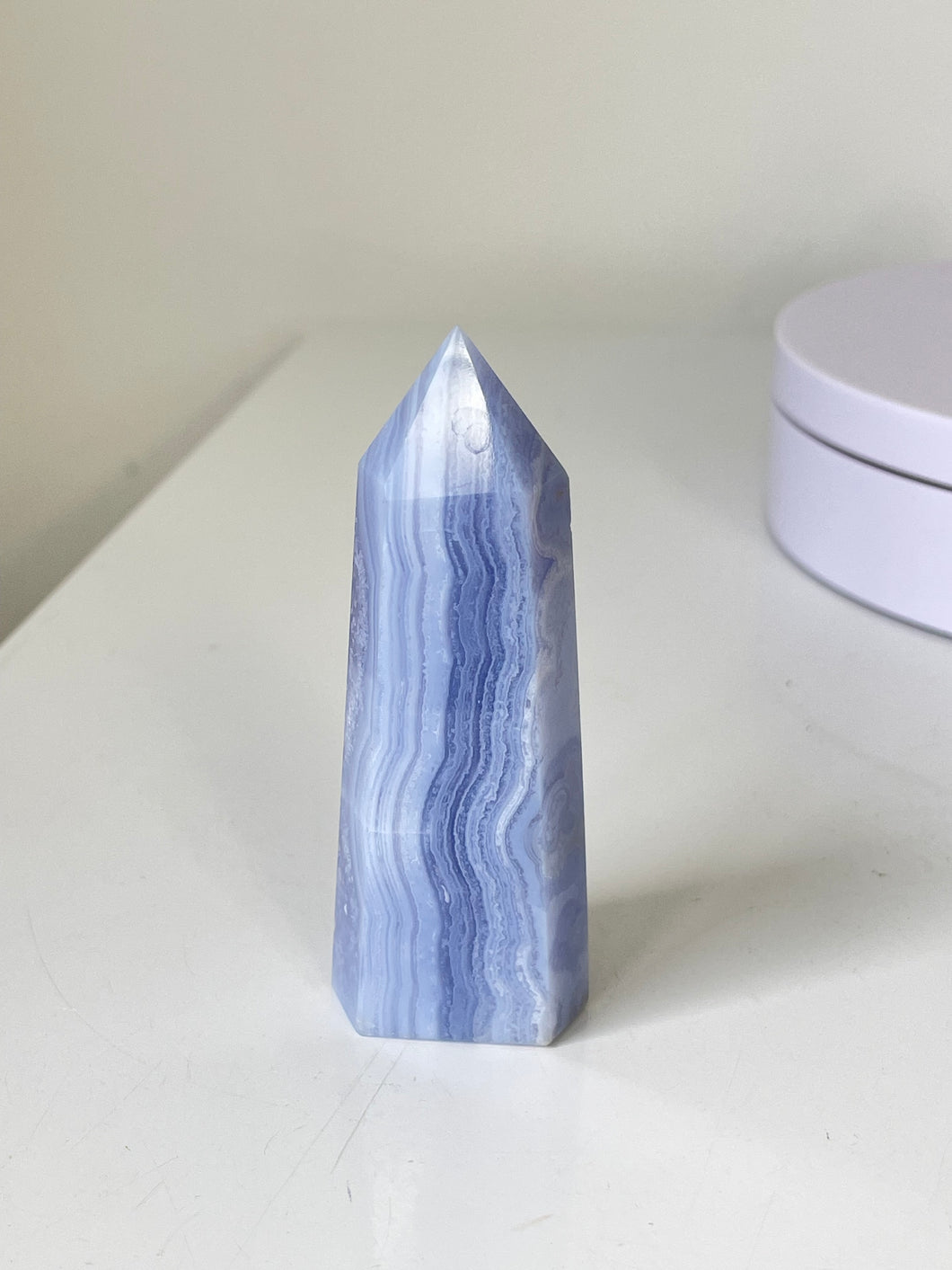 Blue Lace Agate Tower High Grade T181a