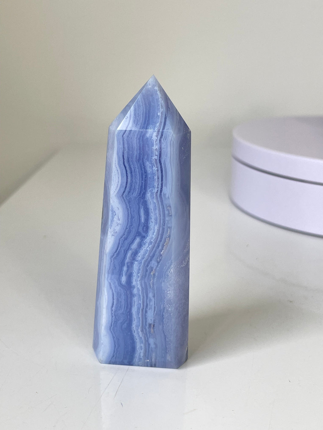 Blue Lace Agate Tower High Grade T182a