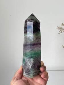 Large Rainbow Fluorite Crystal Tower T245a