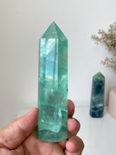 Load image into Gallery viewer, Gemmy Green Fluorite Crystal Tower T250a
