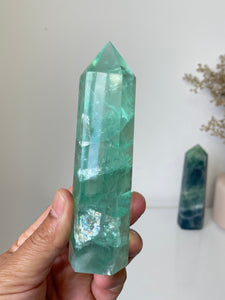 Gemmy Green Fluorite Crystal Tower T250a