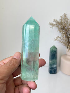 Gemmy Green Fluorite Crystal Tower T252a