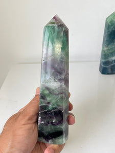 Large Rainbow Fluorite Crystal Tower T246a