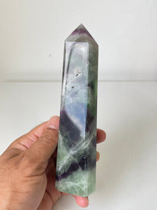 Large Rainbow Fluorite Crystal Tower T247a