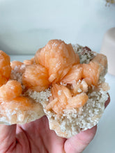 Load image into Gallery viewer, Stilbite with Prehnite Crystal Cluster AP566a
