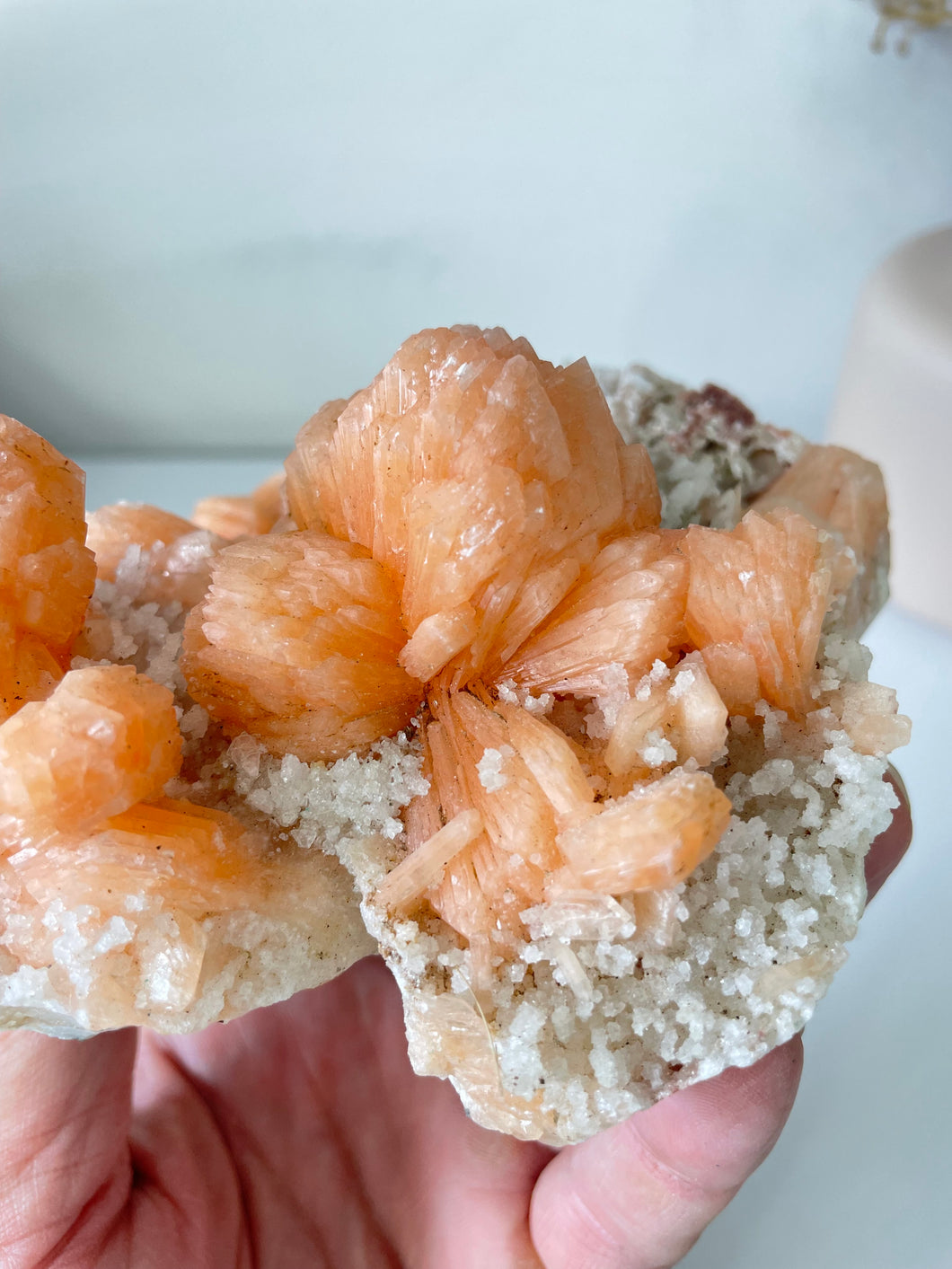 Stilbite with Prehnite Crystal Cluster AP566a