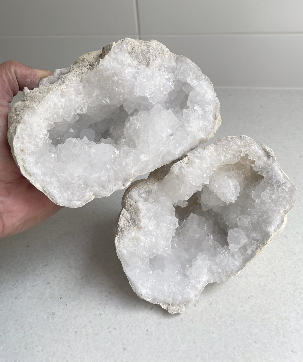 Moroccan Quartz Geode Pair Large (2.5-3kg) QG077
