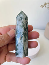 Load image into Gallery viewer, Moss Agate Tower High Grade Crystal T219a
