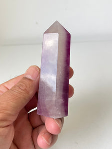 Pink Purple Fluorite Crystal Tower T255a