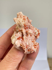 Vanadinite on Barite Crystal Cluster V054