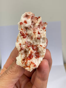 Vanadinite on Barite Crystal Cluster V057