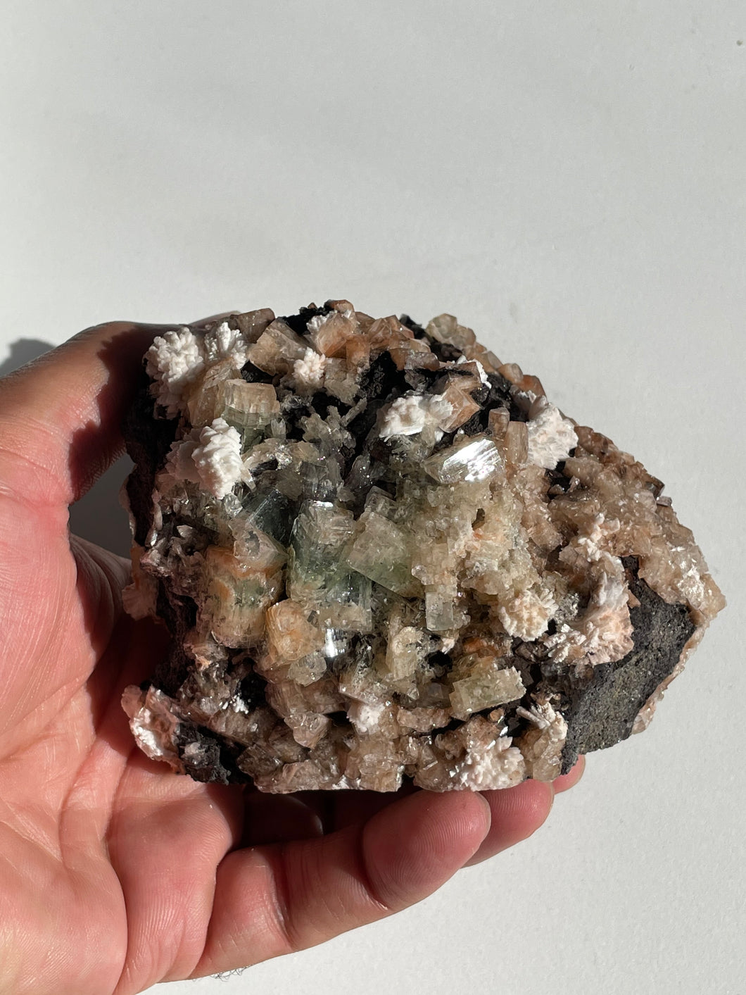 Green & Red Apophyllite Natural Cluster AP342