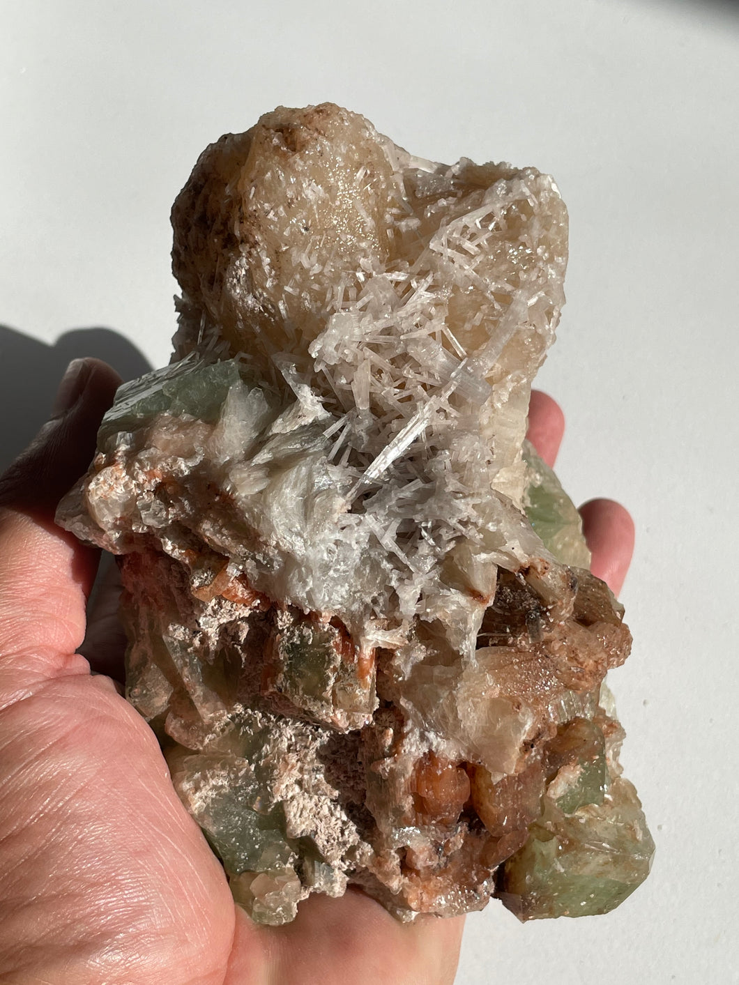 Green & Red Apophyllite Natural Cluster AP355
