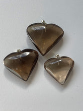 Load image into Gallery viewer, 1 x Smokey Quartz crystal Heart Pendant
