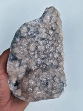 Load image into Gallery viewer, Pink Apophyllite on Blue Chalcedony Free Standing  Crystal AP434
