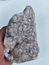 Load image into Gallery viewer, Pink Apophyllite on Blue Chalcedony Free Standing  Crystal AP434
