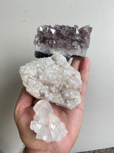 Crystal kit (pack of 3) Amethyst, Pink Apophyllite, Himalayan Quartz K212