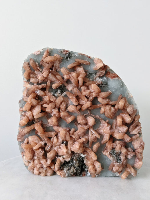 Chalcedony & Stilbite Geode Free Standing AP035 - Crystal King Australia