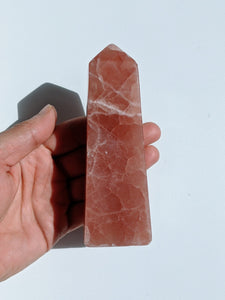 Rose Calcite Tower T001 - Crystal King Australia