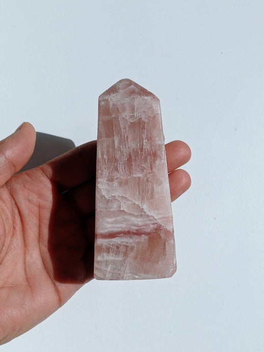 Rose Calcite Tower T002 - Crystal King Australia