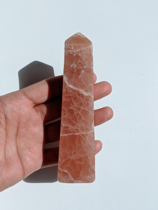 Rose Calcite Tower T003 - Crystal King Australia